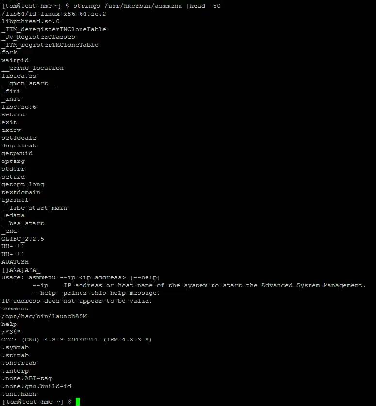 strings command