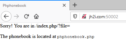 phphonebook local file inclusion hint
