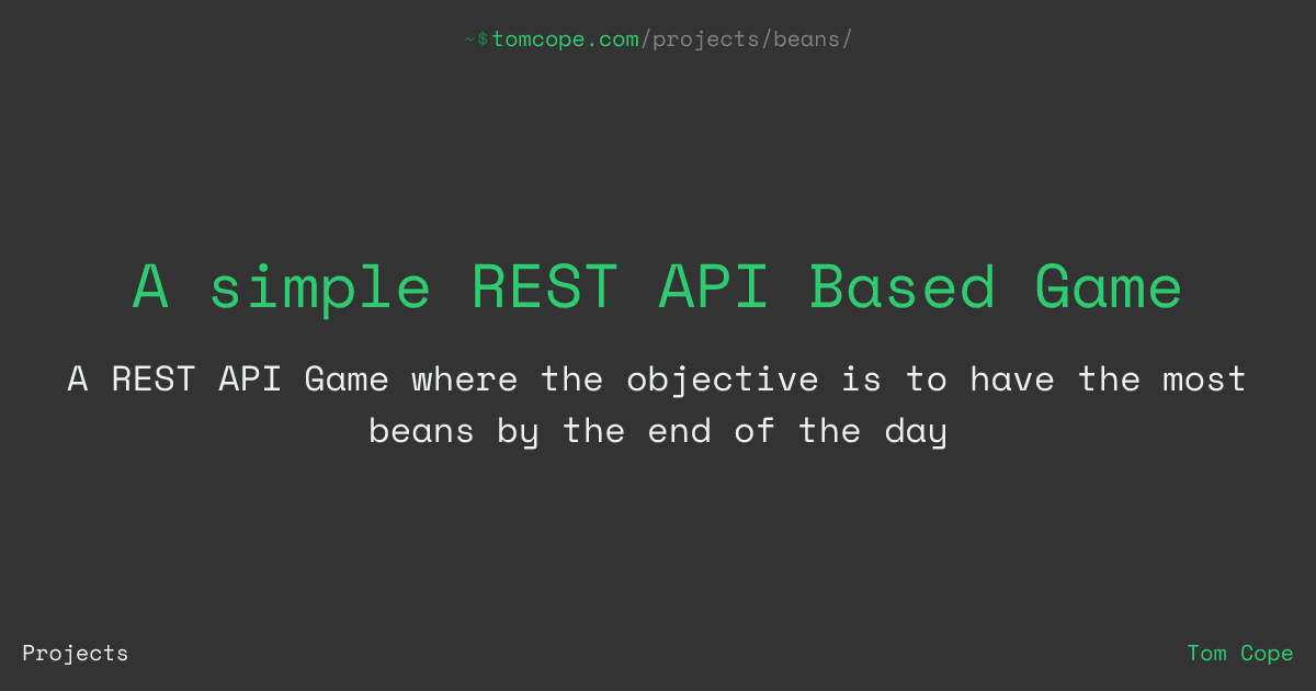 A simple REST API Based Game | Tom Cope